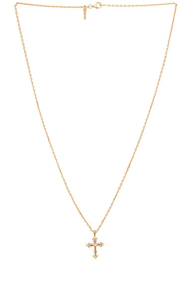 Gold Fleury Cross Necklace