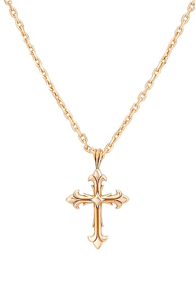 Gold Fleury Cross Necklace