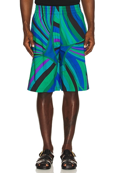 Emilio Pucci Cotton Popeline Shorts in Smeraldo