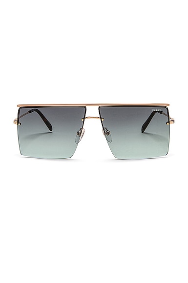 Emilio Pucci Metal Geometric Sunglasses in Metallic Gold