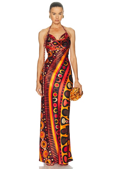 Satin Cowl Neck Dress