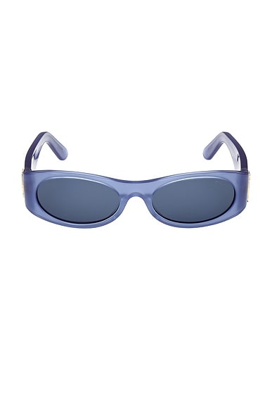 Emilio Pucci Oval Sunglasses in Shiny Opal Blue & Blue
