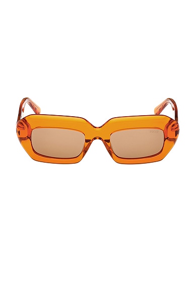 Emilio Pucci Square Sunglasses in Orange & Brown