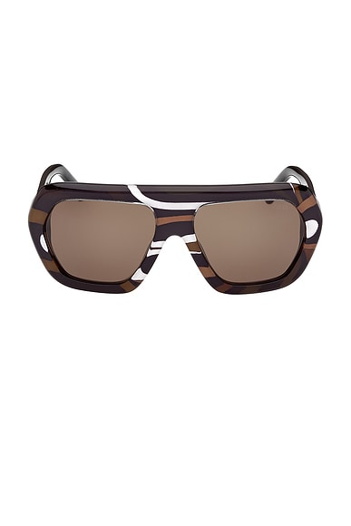 Emilio Pucci Geometric Sunglasses in Brown