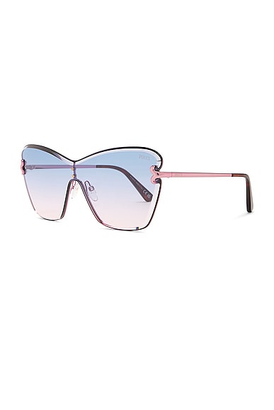 Shop Emilio Pucci Shield Sunglasses In Blue Gradient