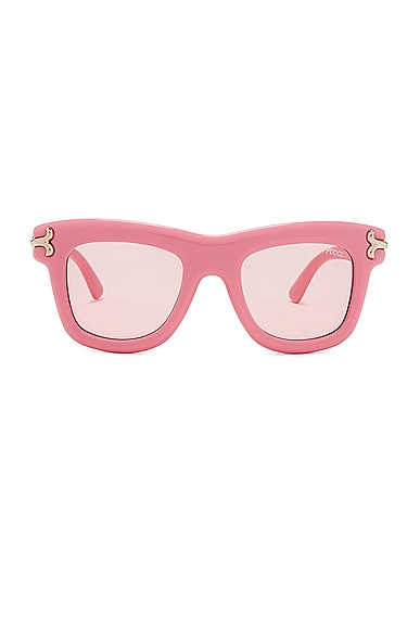 Emilio Pucci Square Sunglasses in Shiny Pink & Bordeaux