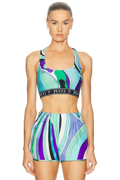 Emilio Pucci Sports Bra in Verde & Lilla