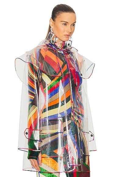 Shop Emilio Pucci Transparent Polyurethane Raincoat In Trasparente