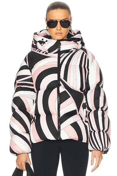 Emilio Pucci Down Jacket in Nero & Rosa