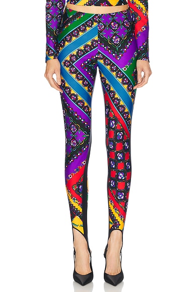 Emilio Pucci Lycra Legging in Viola & Rosso