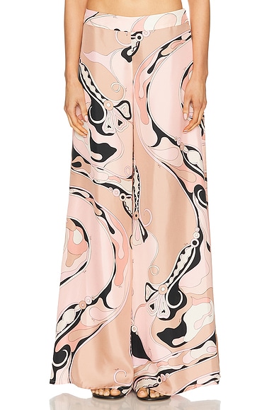 Emilio Pucci Wide Leg Pant in Nude