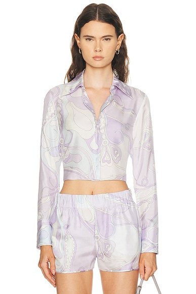 Emilio Pucci Long Sleeve Shirt in Lavender