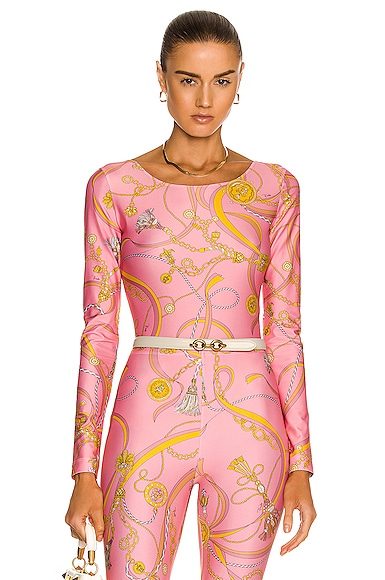 Emilio Pucci Long Sleeve Bodysuit in Pink