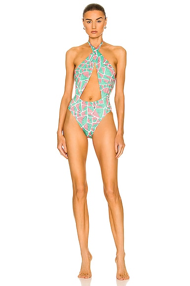 Emilio Pucci Baby Tartuca One Piece Swimsuit In Turchese Rosa ModeSens