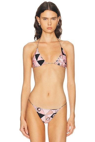 Emilio Pucci Lycra Triangle Bikini Bra Top in Nude