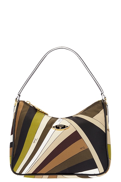 Shop Emilio Pucci Shoulder Bag In Khaki & Muschio
