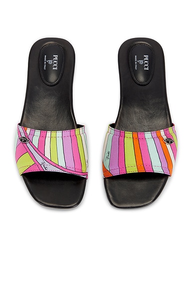 Emilio Pucci Silk Twill Slide in Multicolor
