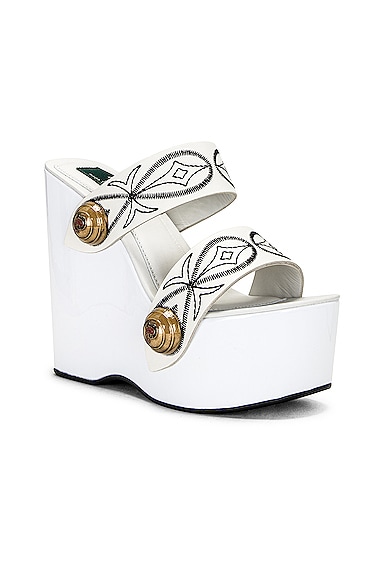 Shop Emilio Pucci Wedge Sandal In Bianco