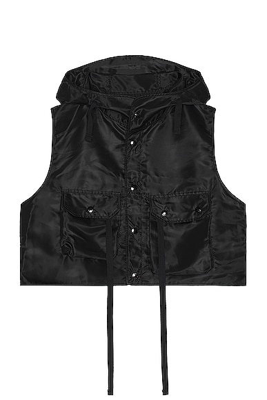 Engineered Garments Hooded Short Vest in Black