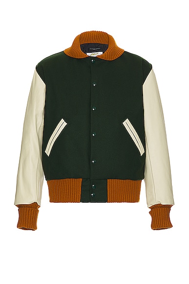 Engineered Garments Varsity Jacket in Olive