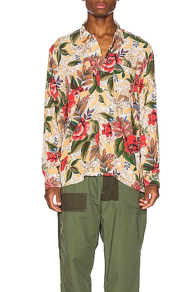 Engineered Garments Classic Shirt in Yellow Floral | FWRD