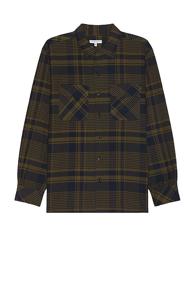 Engineered Garments Classic Shirt in in Navy & Olive