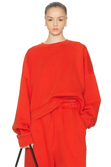 Entire Studios Box Crewneck Sweatshirt in Cherry