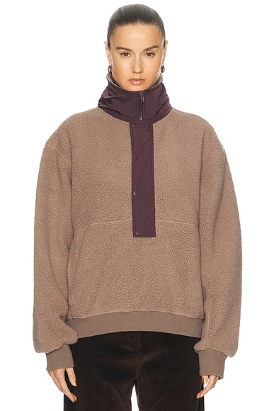 Entire Studios System Fleece Pullover Sweatshirt in Brown