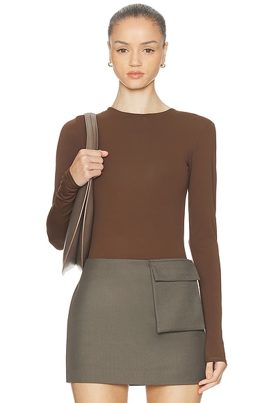 Entire Studios Long Sleeve Bodysuit in Brunette
