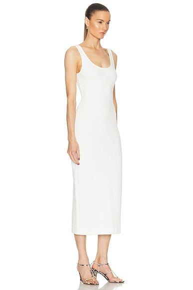 Shop Enza Costa Textured Jacquard Tank Dress In Off White