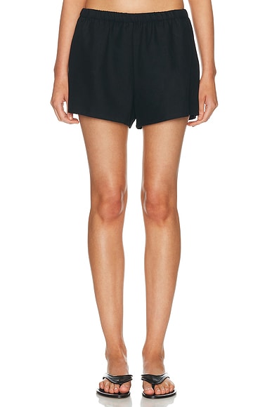 Enza Costa Twill All Day Short in Black