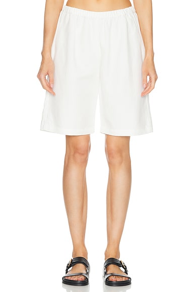 Enza Costa Twill Everywhere Short in Off White