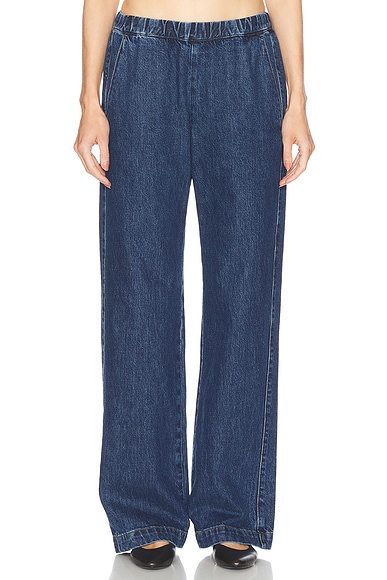 Enza Costa Baggy Straight Leg Jeans in Standard Wash