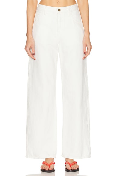 Enza Costa Slouchy Straight Leg Jeans in Ecru