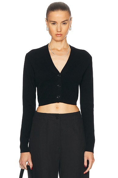 Cashmere Cropped V-neck Cardigan
