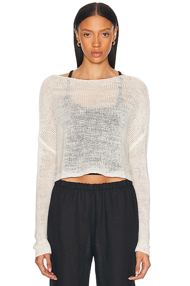Linen Open Knit Bateau Sweater