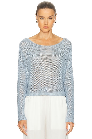 Linen Open Knit Bateau Sweater