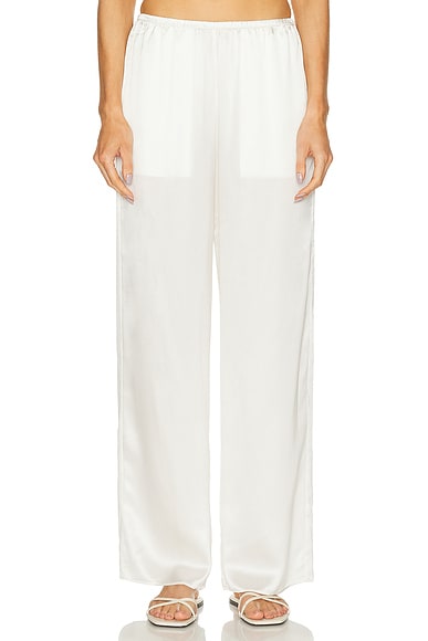 Enza Costa Silk Satin Pantlet in Off White
