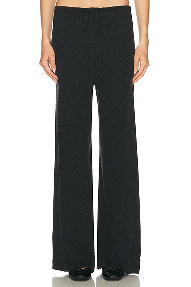 Enza Costa Cashmere Jersey Easy Drawcord Pant in Charcoal