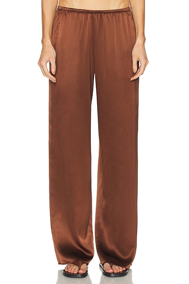 Enza Costa Silk Satin Pantlet in Nutmeg