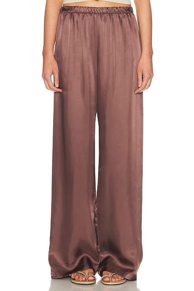 Enza Costa Fluid Twill Pant in Chocolate