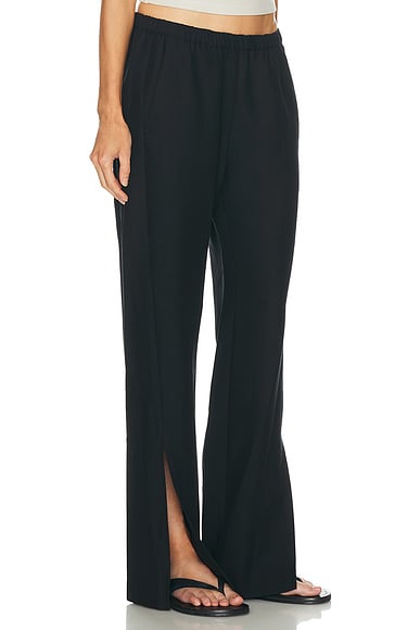 Enza Costa Twill Slash Pant in Black