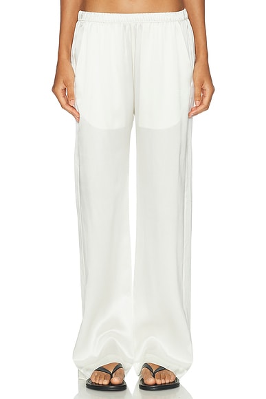 Enza Costa Silk Satin Everywhere Pant in Off White