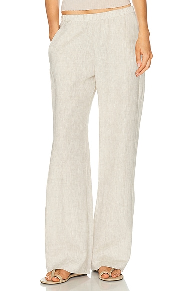 Enza Costa Linen Everywhere Pant in Jute Heather