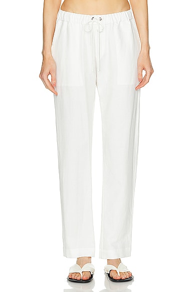 Enza Costa Twill Easy Pant in Off White