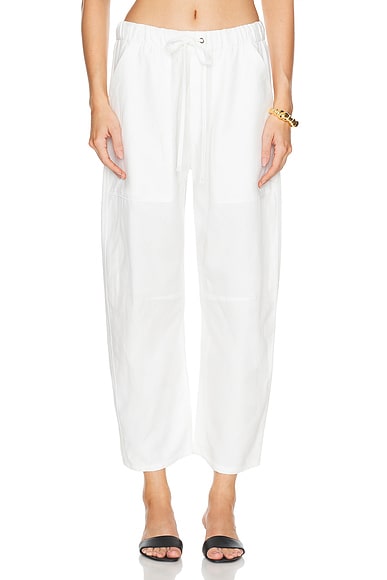 Enza Costa Twill Utility Pant in Off White
