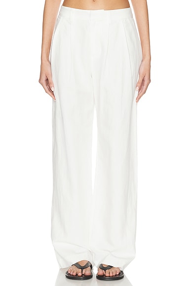 Enza Costa Twill Sartorial Pant in Off White