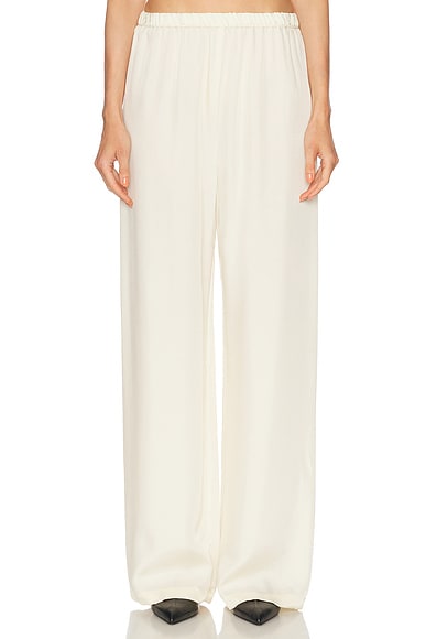 Enza Costa Fluid Twill Pant in Antique Cream