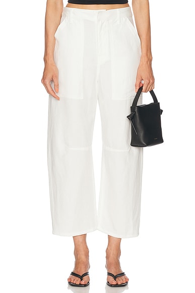 MOTHER Patch Pocket Private Ankle Fray in Cream Puffs | FWRD MOTHER Patch Pocket Private Ankle Fray in Cream Puffs | FWRD