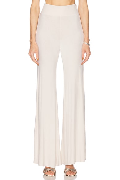 Enza Costa Silk Knit Bias Pant in Canvas